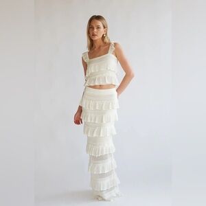 American Threads Colette Crochet Top and Maxi Skirt Set